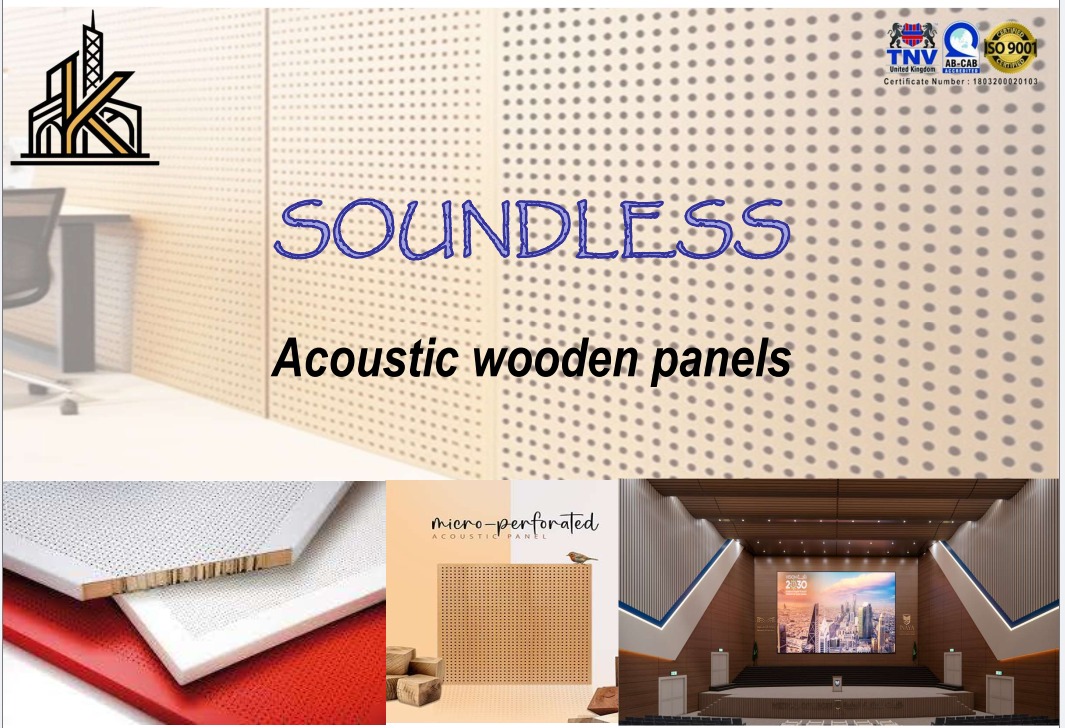 Soundless - ألواح عزل صوتي خشبية دقيقة التخريم